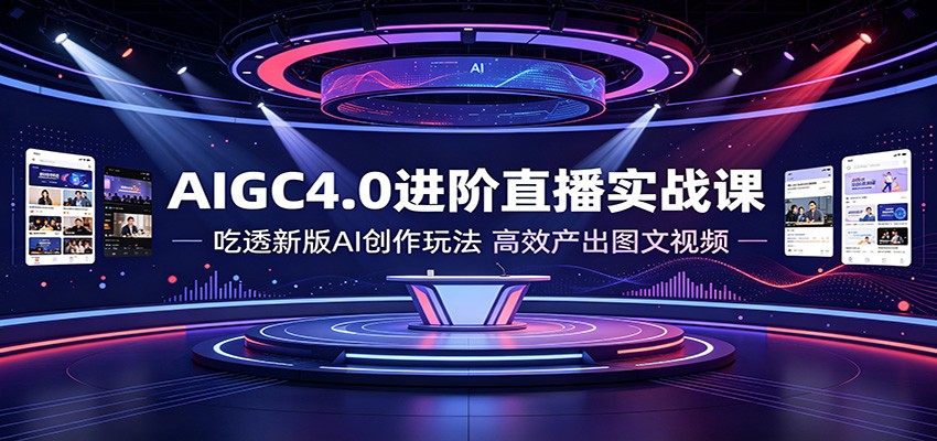 AIGC4.0进阶直播实战课:吃透新版AI创作玩法,高效产出图文视频-资源之家
