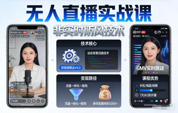 宝子哥无人直播实战课,非实时防风技术,聚焦抖音快手等平台直播带货,轻松开启直播变现之路(更新2026年07月11日)-资源之家