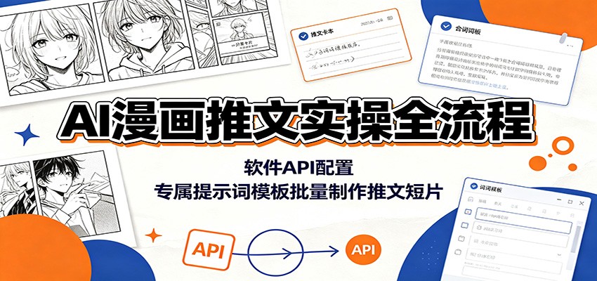AI漫画推文实操全流程:软件API配置,专属提示词模板批量制作推文短片-资源之家