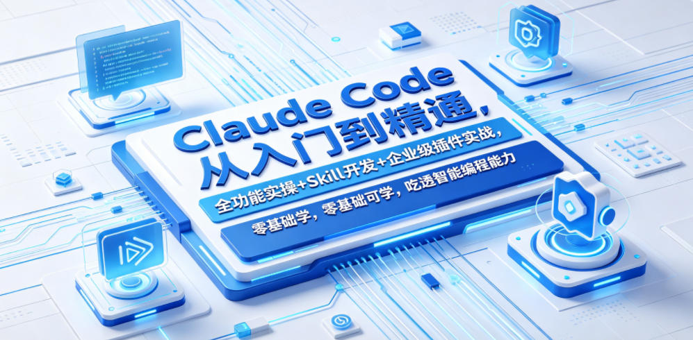 Claude Code从入门到精通,全功能实操+Skill开发+企业级插件实战,零基础可学,吃透智能编程全能力(更新0712)-资源之家