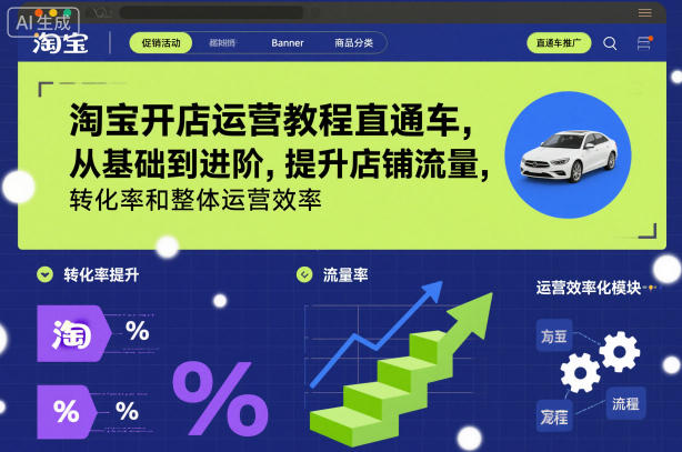 淘宝开店运营教程直通车,从基础到进阶,提升店铺流量,转化率和整体运营效率(更新26年07月11日)-资源之家