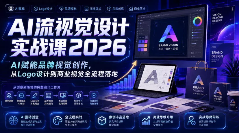 AI流视觉设计实战课2026：AI赋能品牌视觉创作，从Logo设计到商业视觉全流程落地-资源之家
