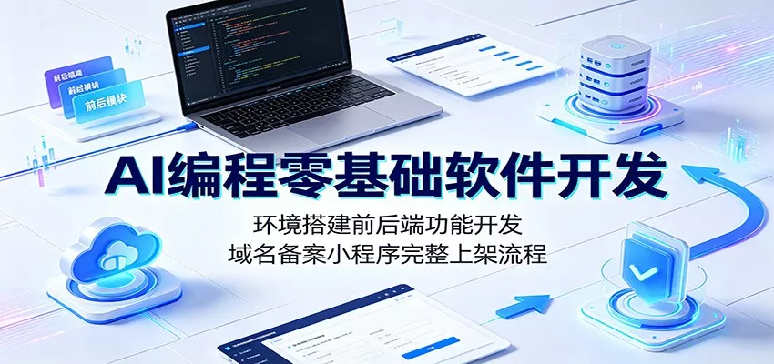 AI编程零基础软件开发:环境搭建前后端功能开发,域名备案小程序完整上架流程-资源之家