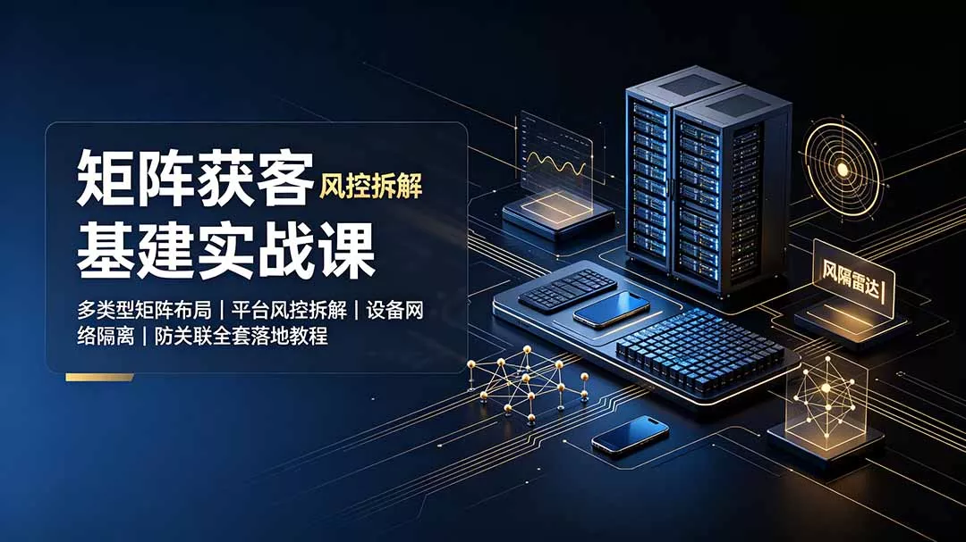 矩阵获客基建实战课：多类型矩阵布局｜平台风控拆解｜设备网络隔离｜防关联全套落地教程-资源之家