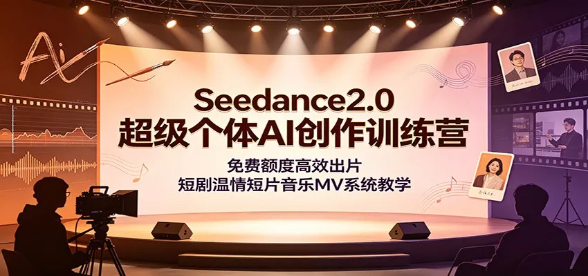 Seedance2.0超级个体AI创作训练营：免费额度高效出片，短剧温情短片音乐MV系统教学-资源之家