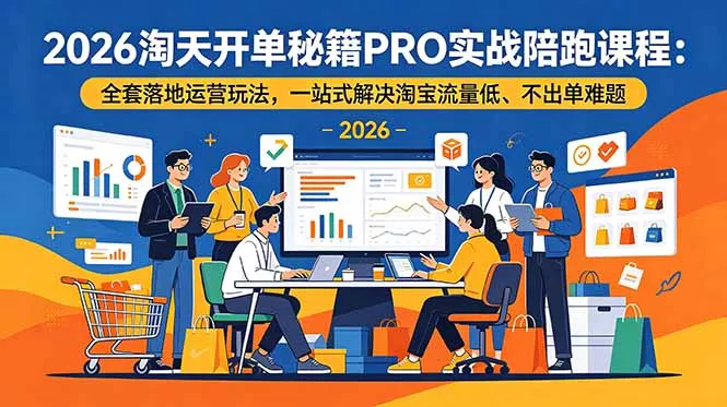 2026淘天开单秘籍PRO实战陪跑课程-更新:全套落地运营玩法,一站式解决淘宝流量低、不出单难题-资源之家