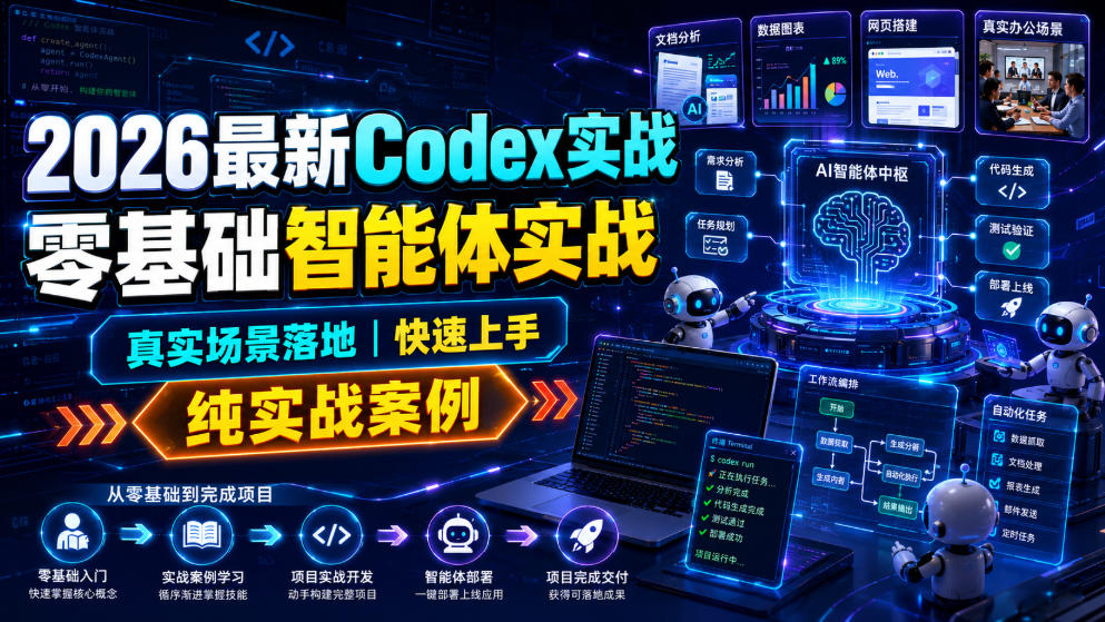 2026最新Codex实战零基础智能体实战,真实场景落地,快速上手,纯实战案例-资源之家