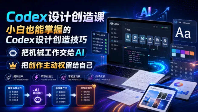 Codex设计创造课，小白也能掌握的Codex设计创造技巧，把机械工作交给AI，把创作主动权留给自己-资源之家
