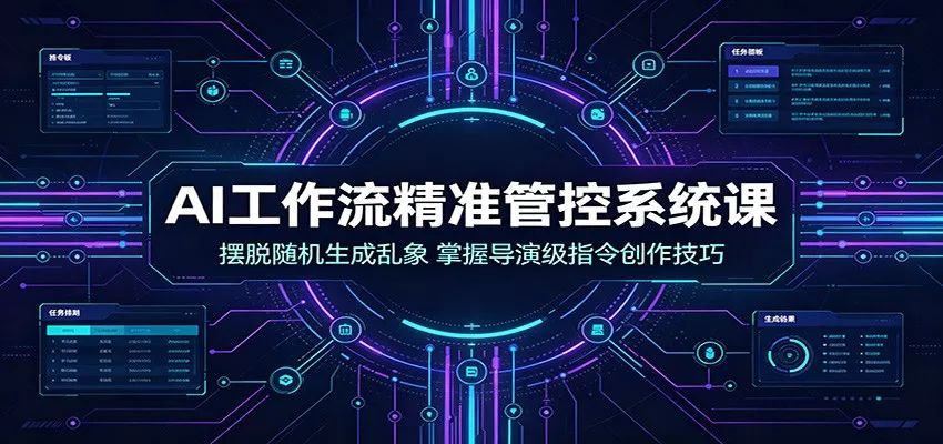 AI工作流精准管控系统课：摆脱随机生成乱象，掌握导演级指令创作技巧-资源之家